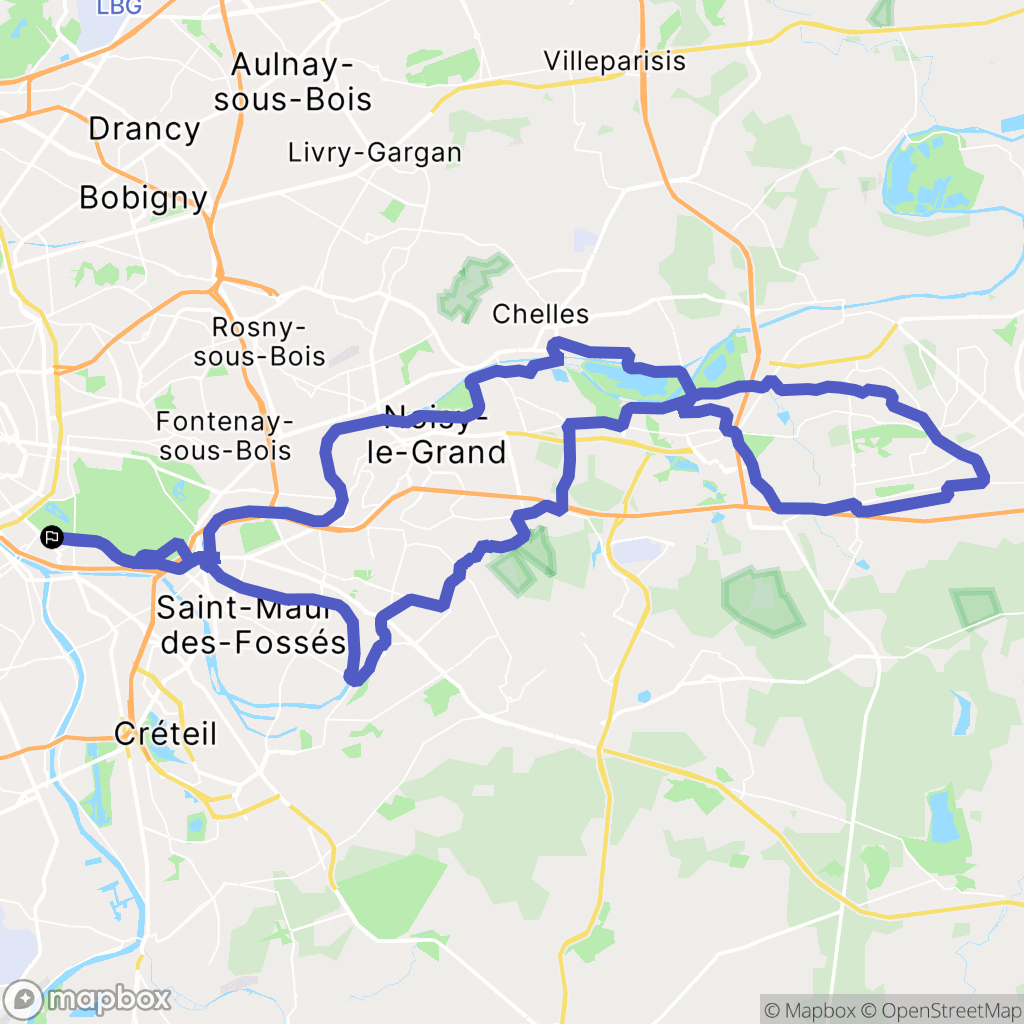 Paris : carte du parcours de randonnée - France