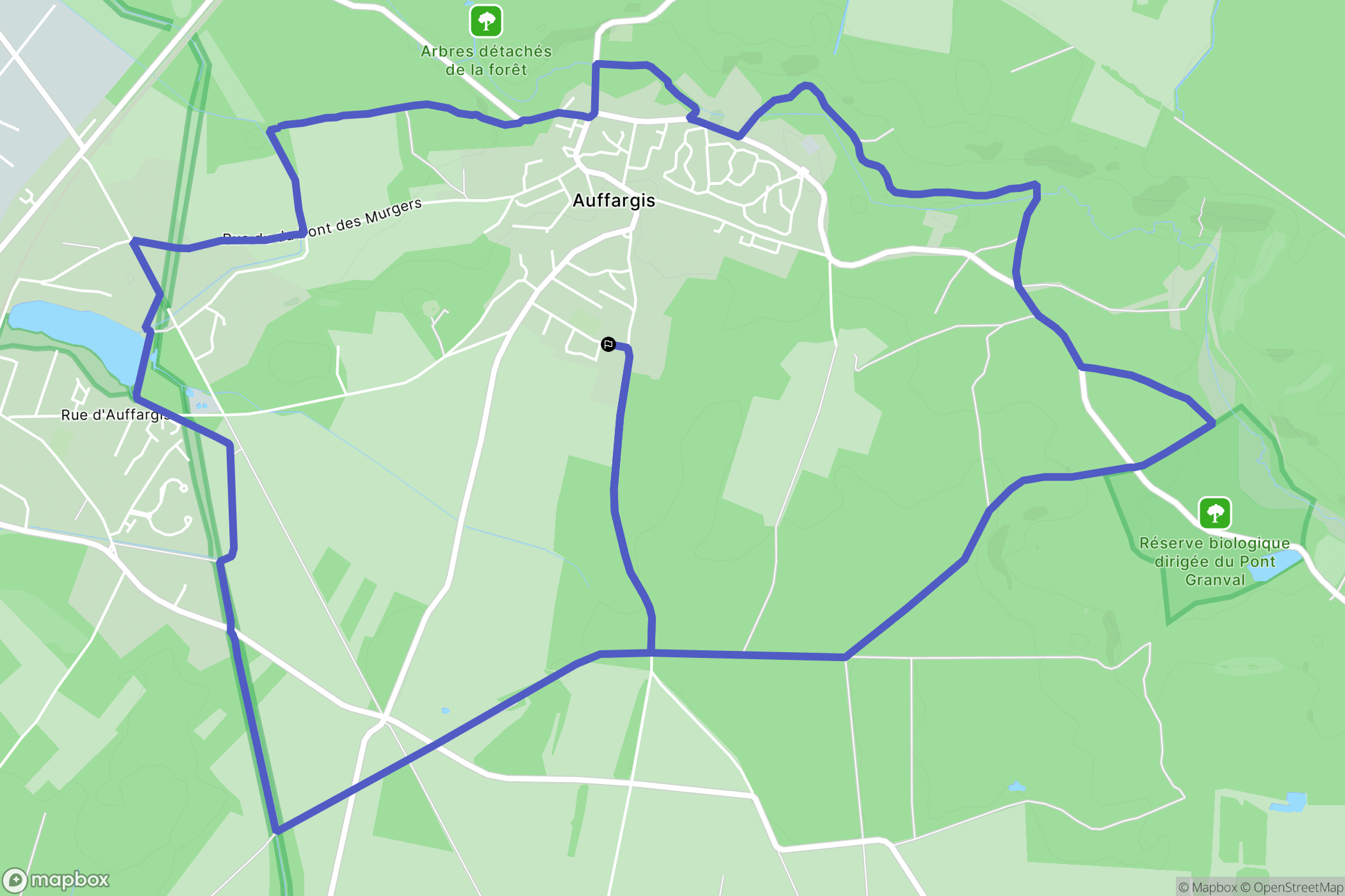 Auffargis : carte du parcours de randonnée - France