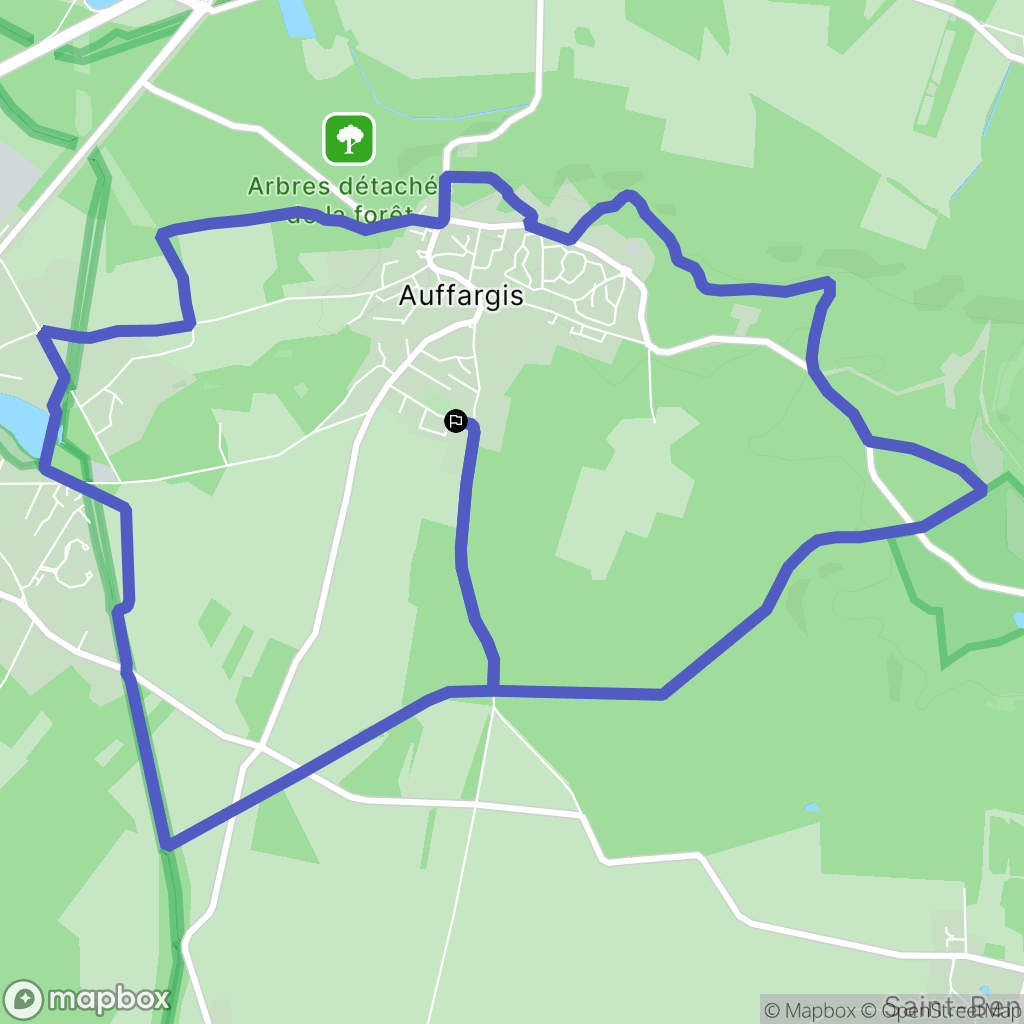 Auffargis : carte du parcours de randonnée - France