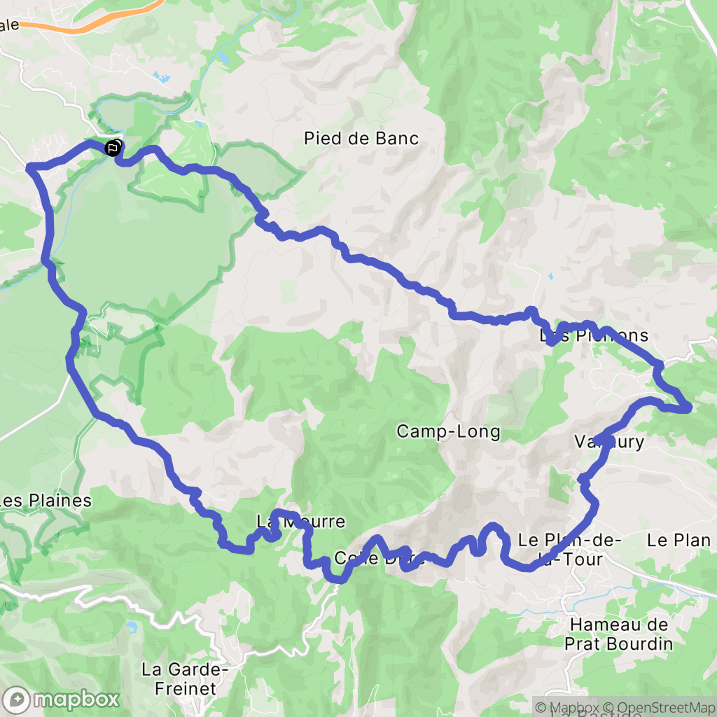 Vidauban : carte du parcours de randonnée - France