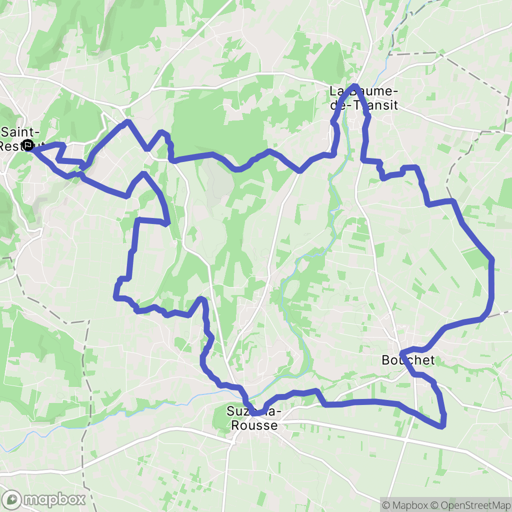 Saint-Restitut : carte du parcours de randonnée - France