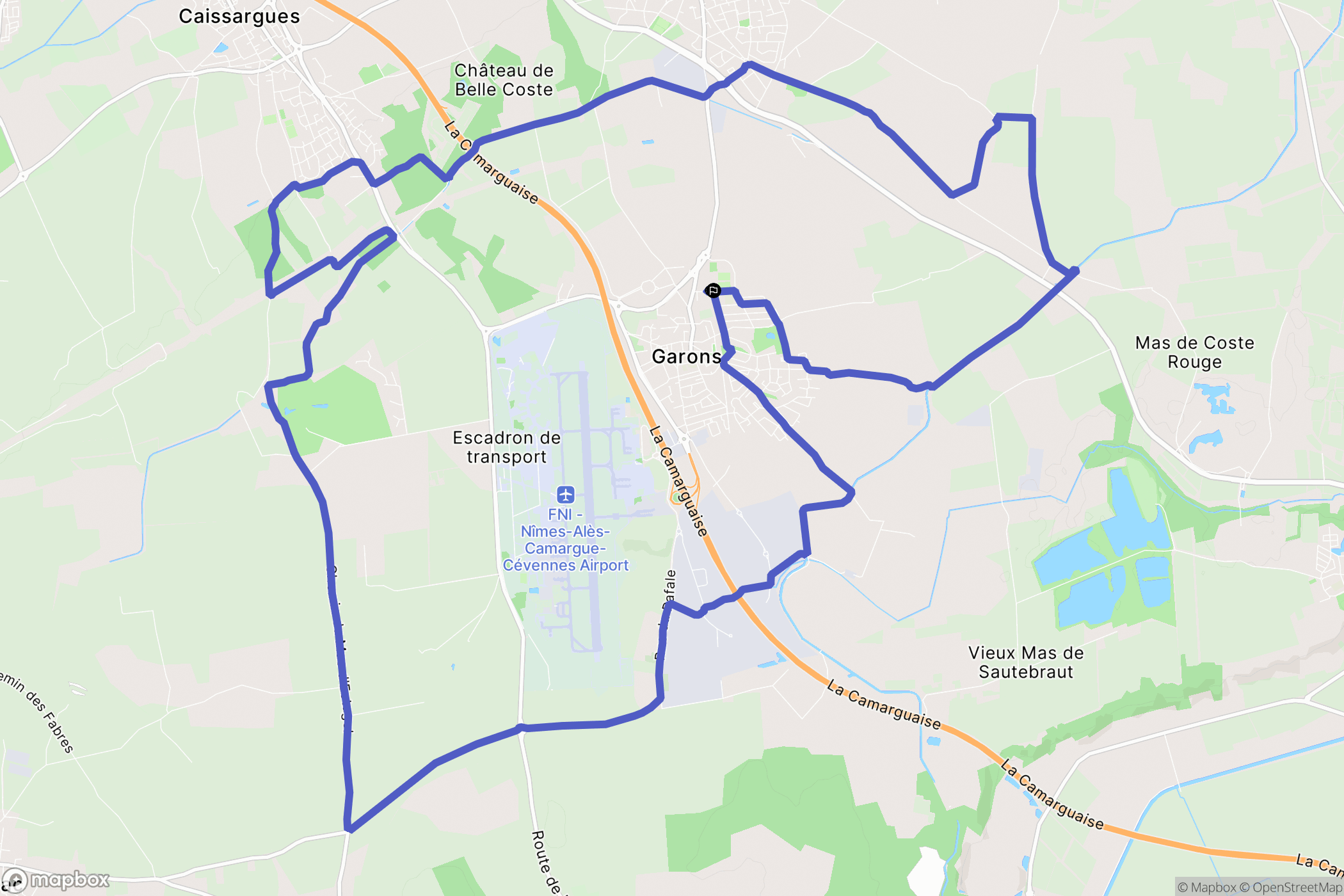 Garons : carte du parcours de randonnée - France