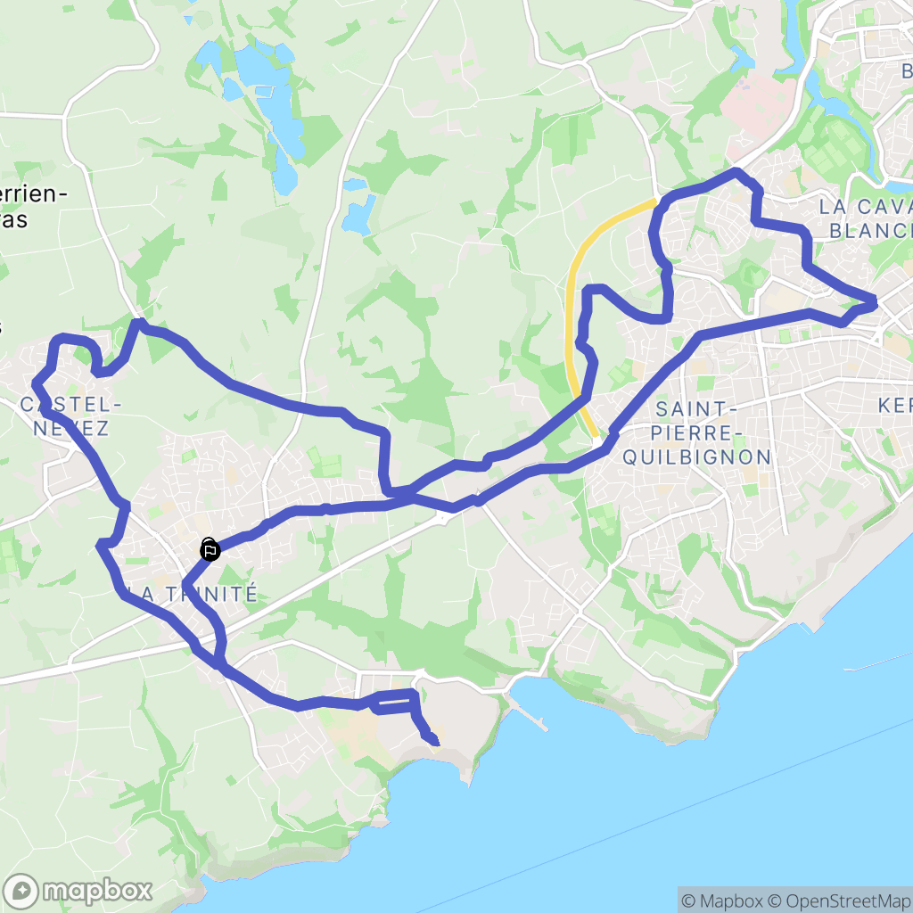 Plouzané : carte du parcours de randonnée - France