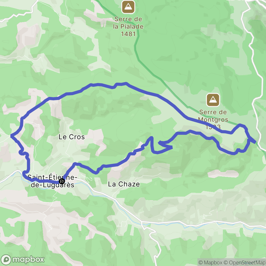 Saint-Étienne-de-Lugdarès : carte du parcours de randonnée - France