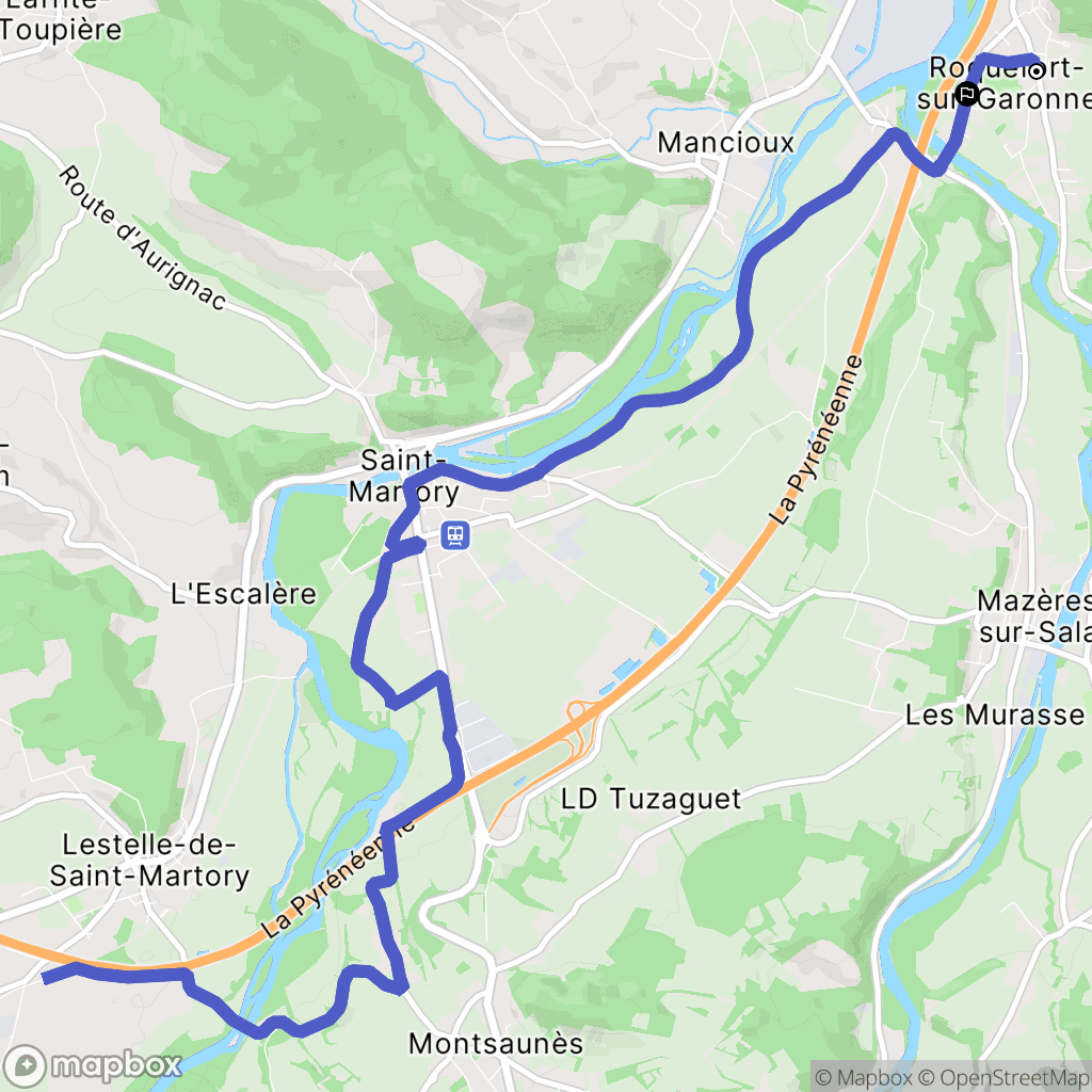 Roquefort-sur-Garonne : carte du parcours de randonnée - France