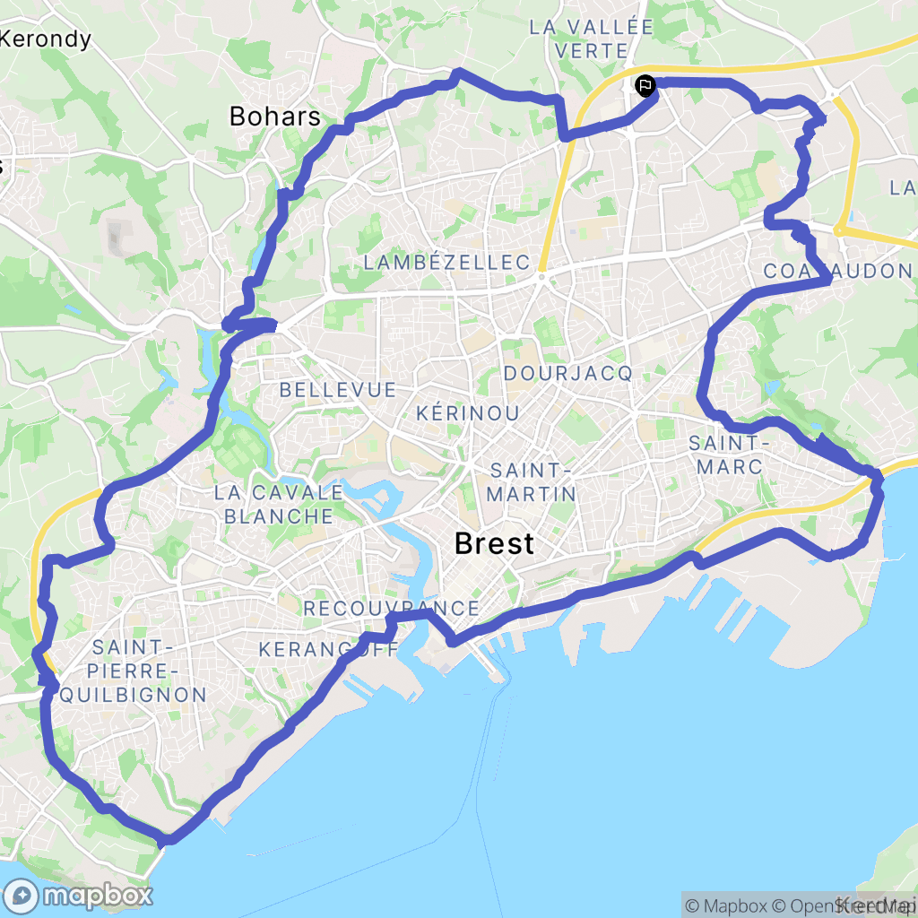 Gouesnou : carte du parcours de randonnée - France