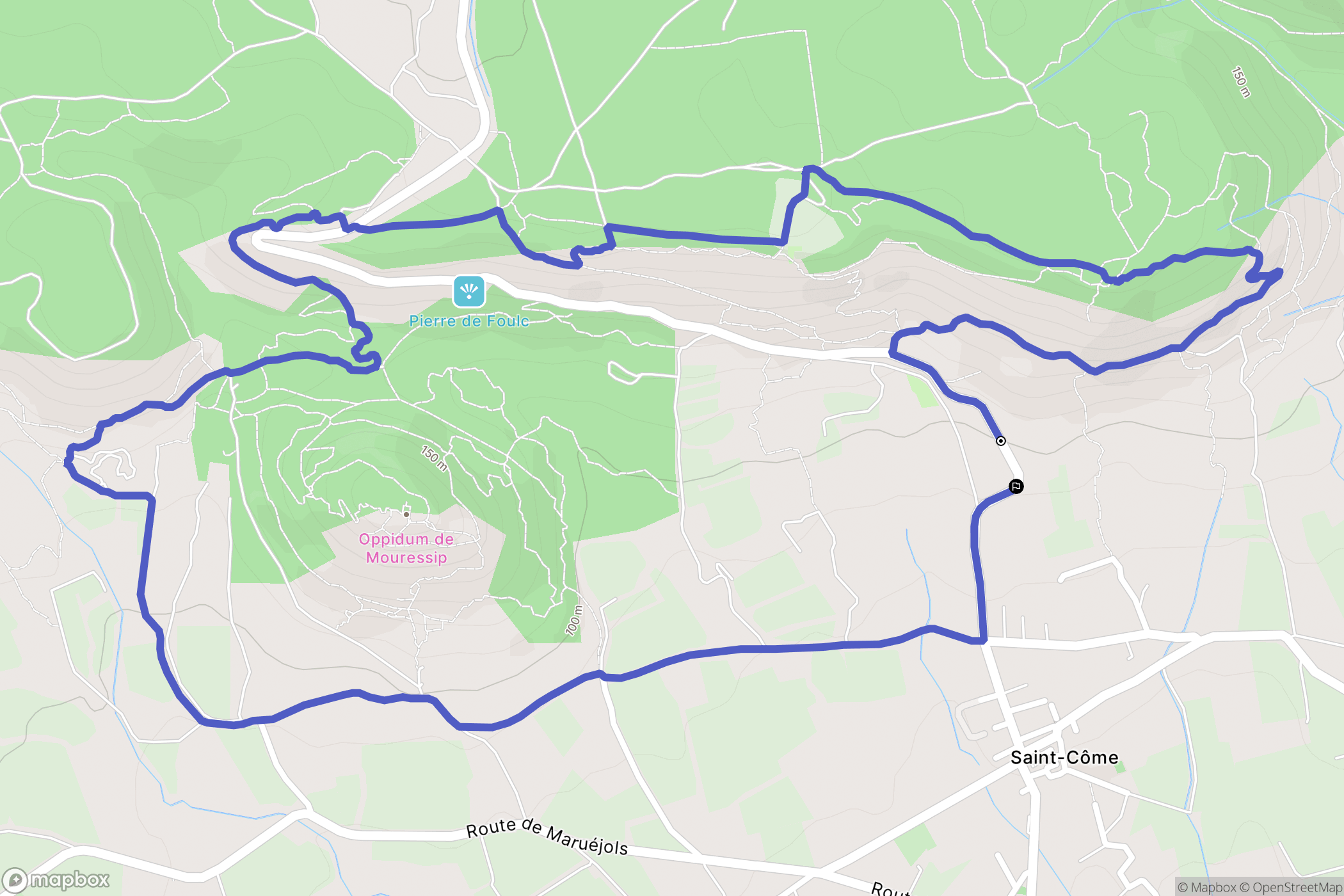 Saint-Côme-et-Maruéjols : carte du parcours de randonnée - France