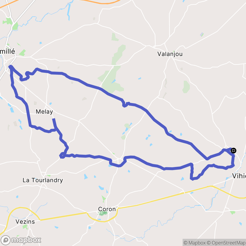 Lys-Haut-Layon : carte du parcours de randonnée - France
