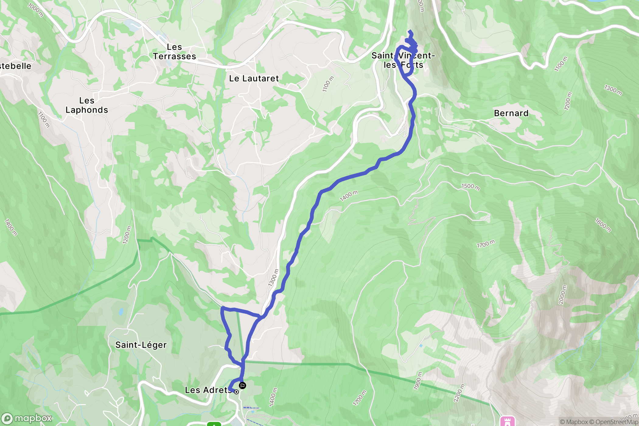 Montclar : carte du parcours de randonnée - France