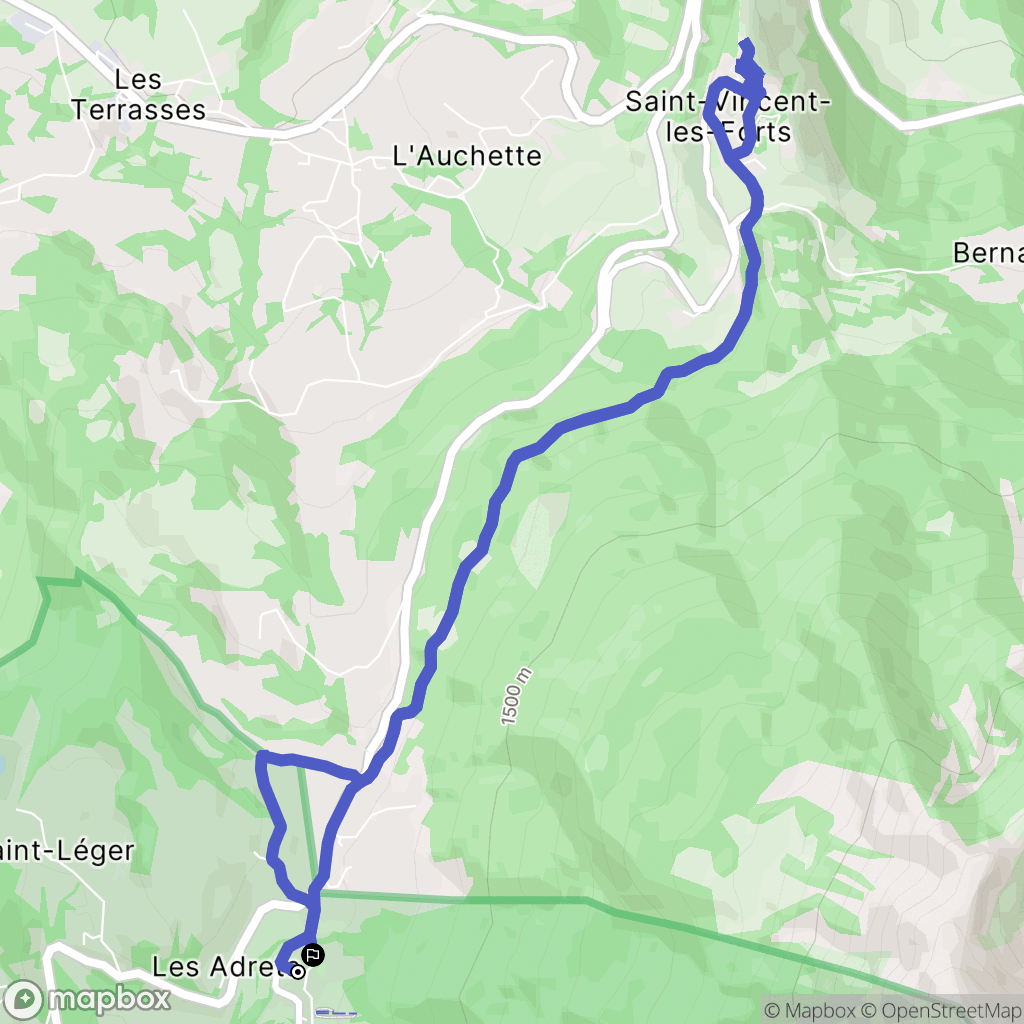 Montclar : carte du parcours de randonnée - France