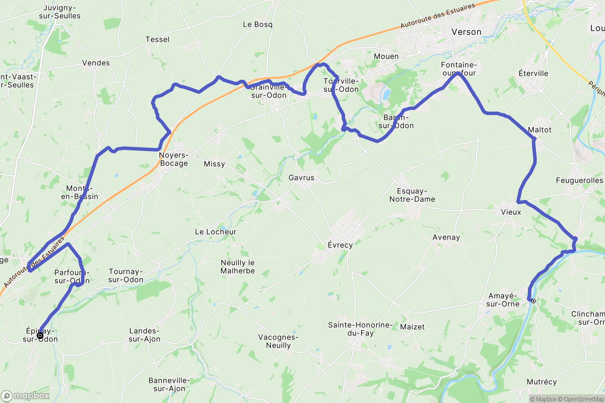 Laize-Clinchamps : carte du parcours de randonnée - France