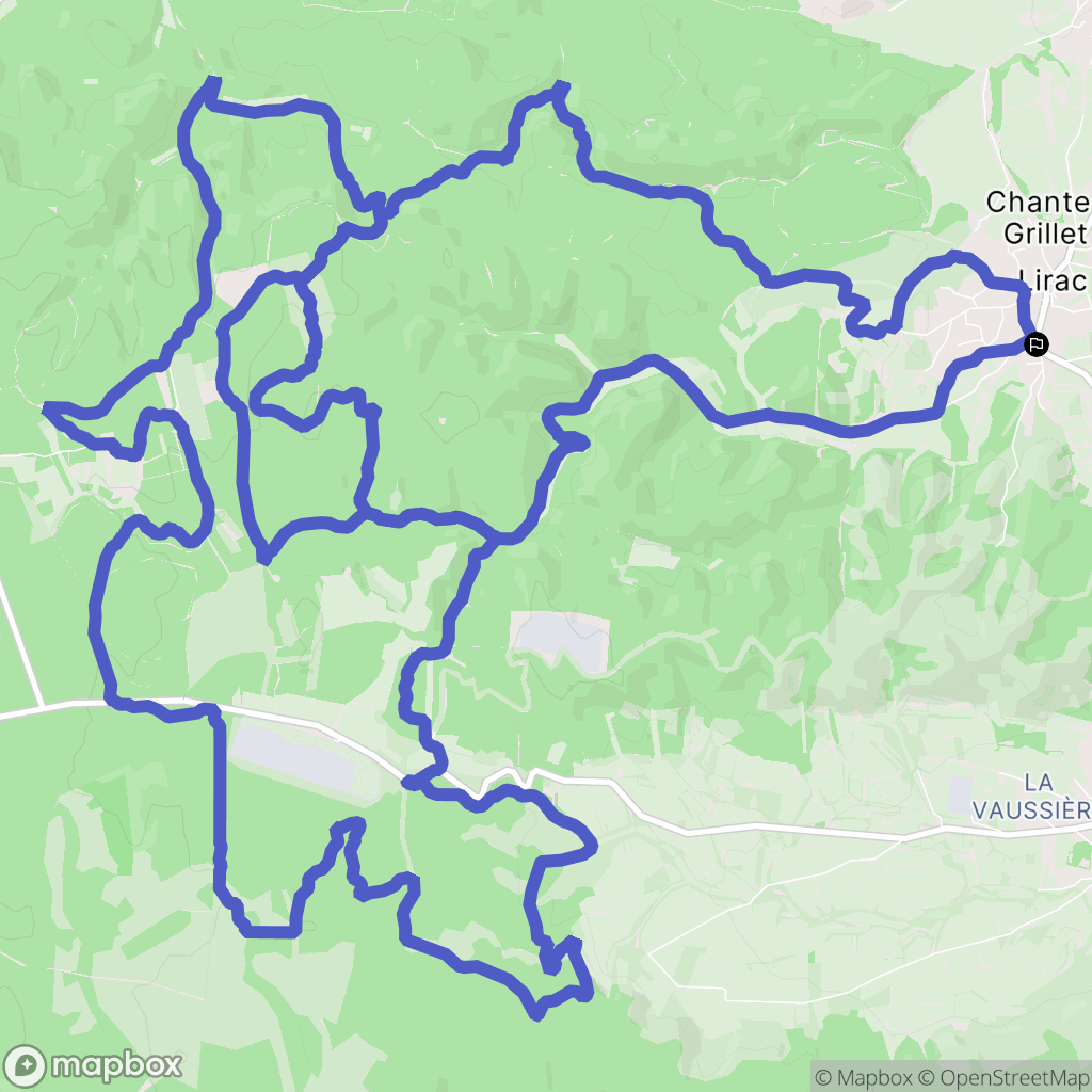 Lirac : carte du parcours de randonnée - France