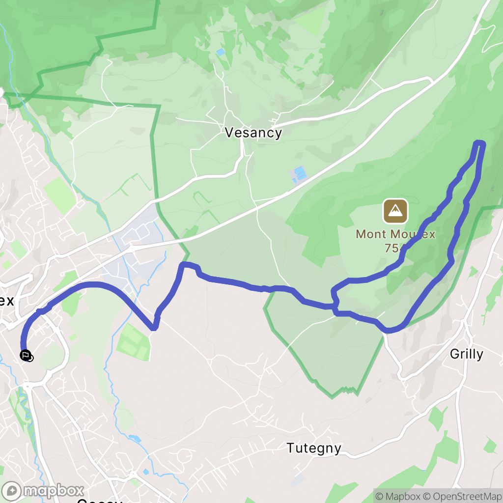 Gex : carte du parcours de randonnée - France