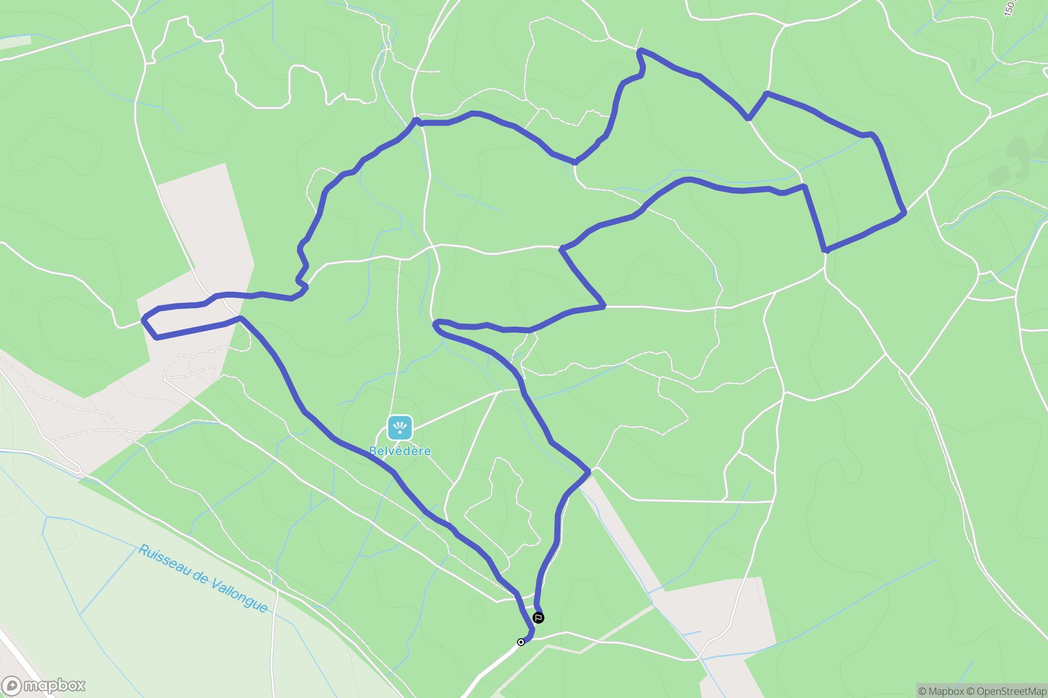 Nîmes : carte du parcours de randonnée - France