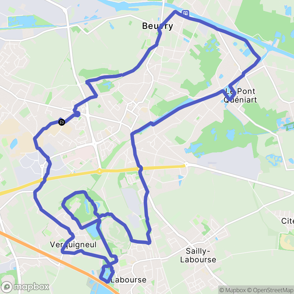 Beuvry : carte du parcours de randonnée - France