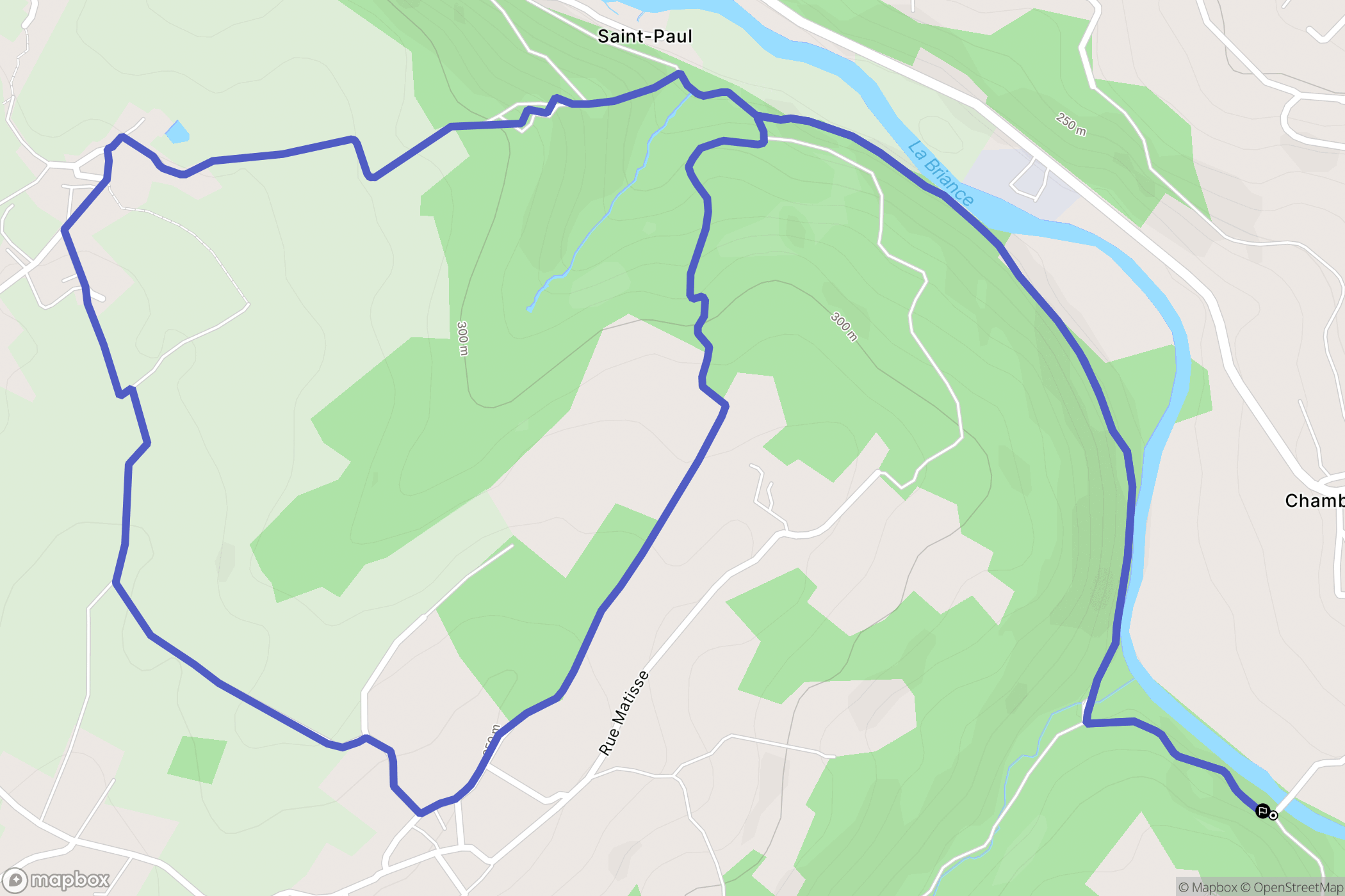 Jourgnac : carte du parcours de randonnée - France