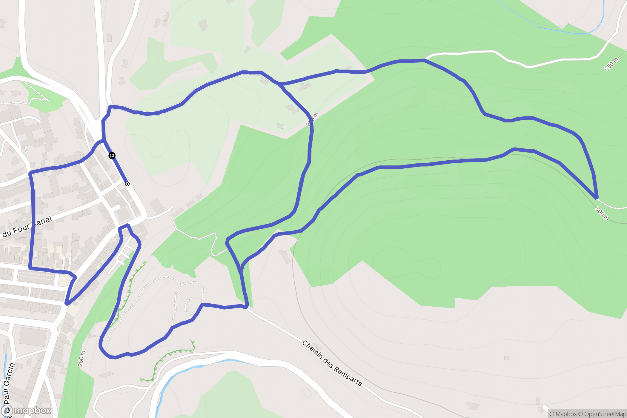 Crémieu : carte du parcours de randonnée - France