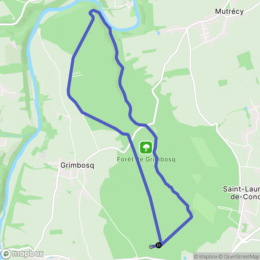 Grimbosq : carte du parcours de randonnée - France