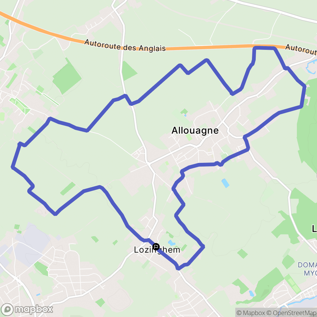 Lozinghem : carte du parcours de randonnée - France