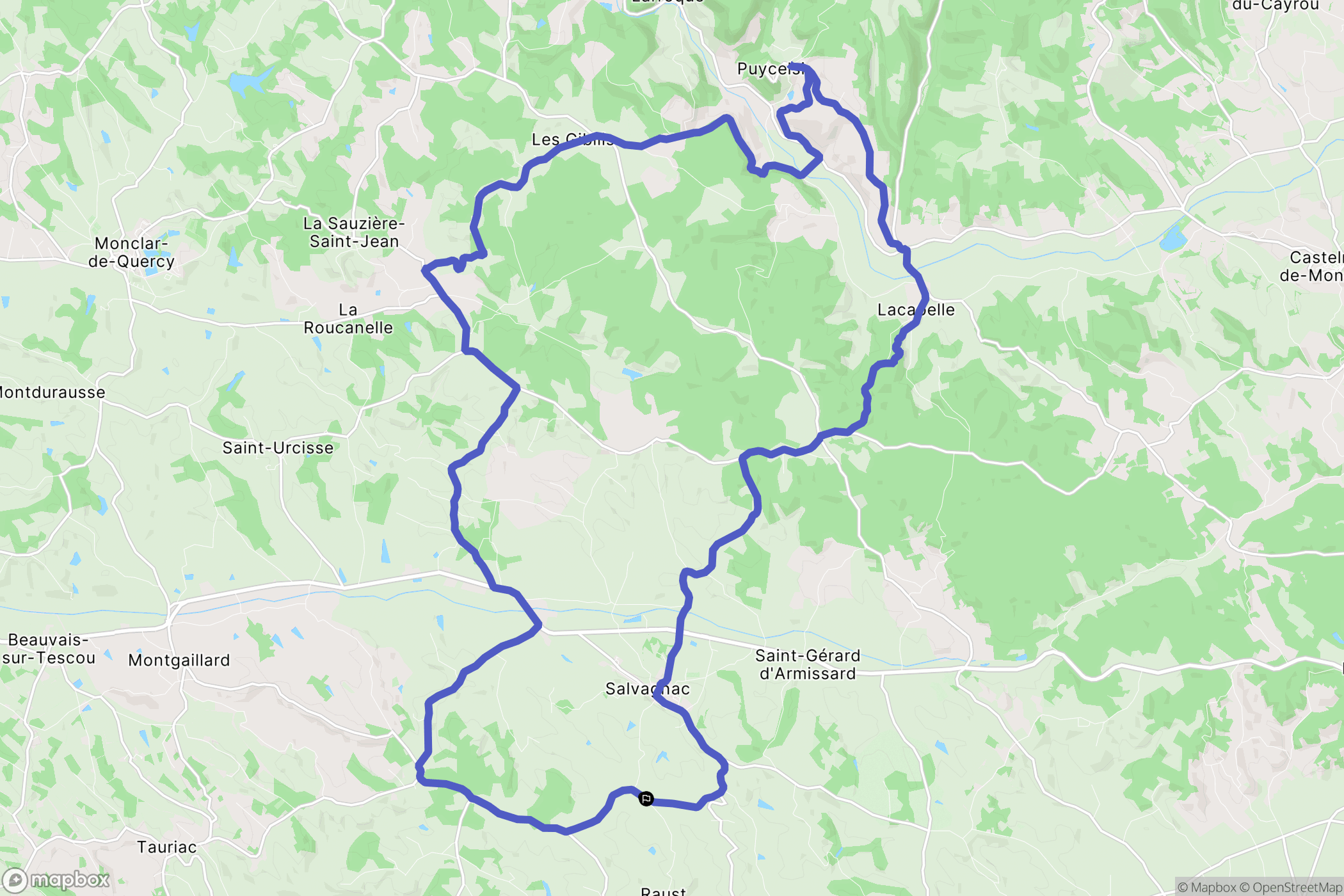 Salvagnac : carte du parcours de randonnée - France