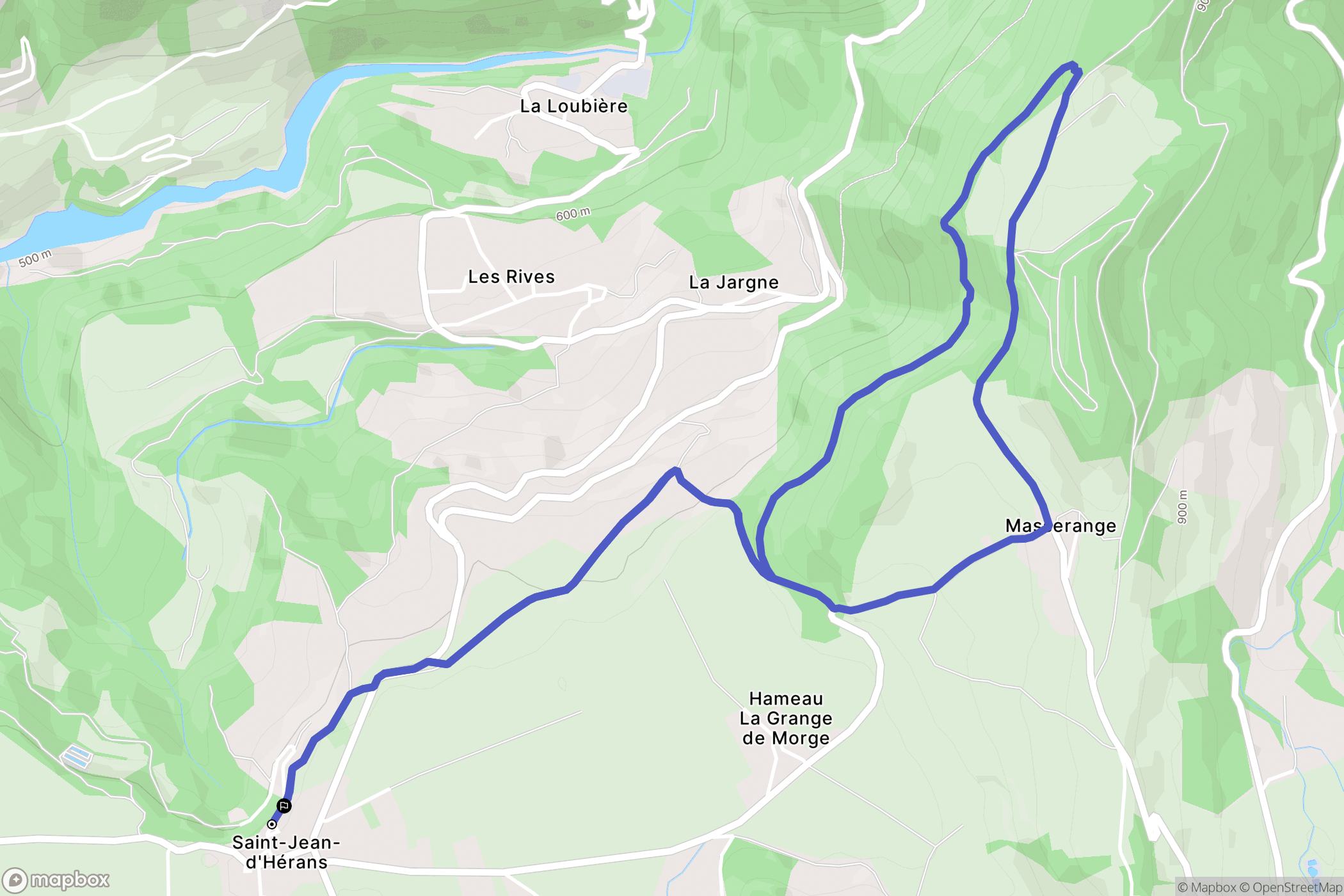 Saint-Jean-d'Hérans : carte du parcours de randonnée - France