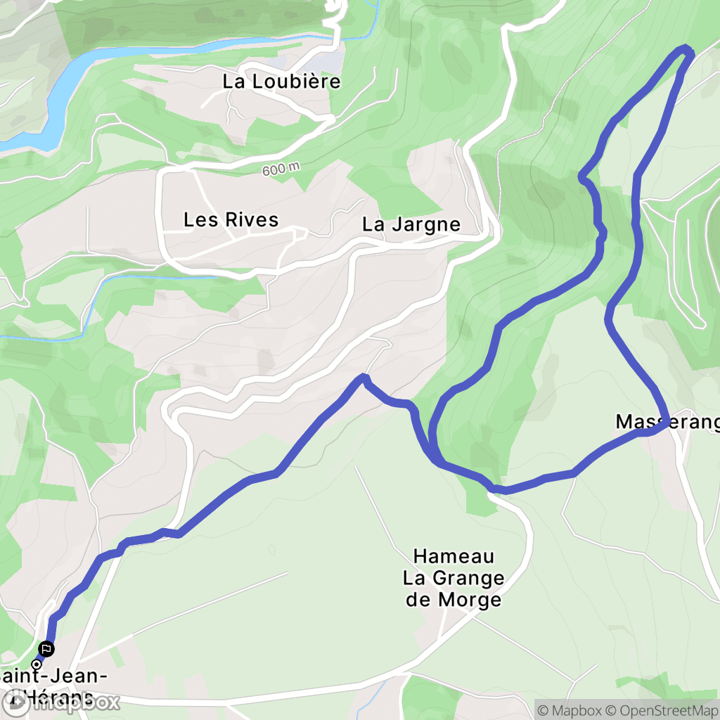 Saint-Jean-d'Hérans : carte du parcours de randonnée - France