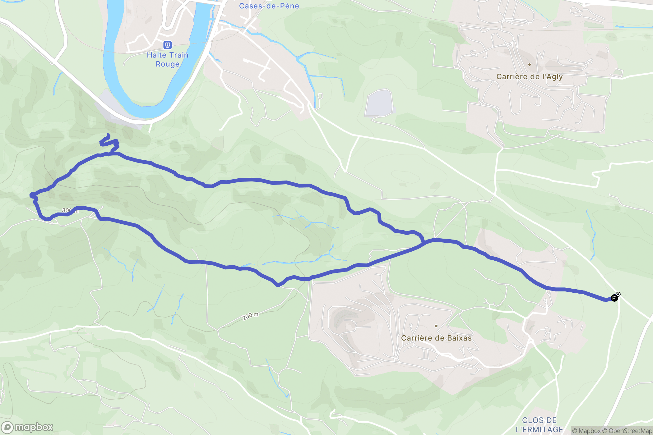 Baixas : carte du parcours de randonnée - France