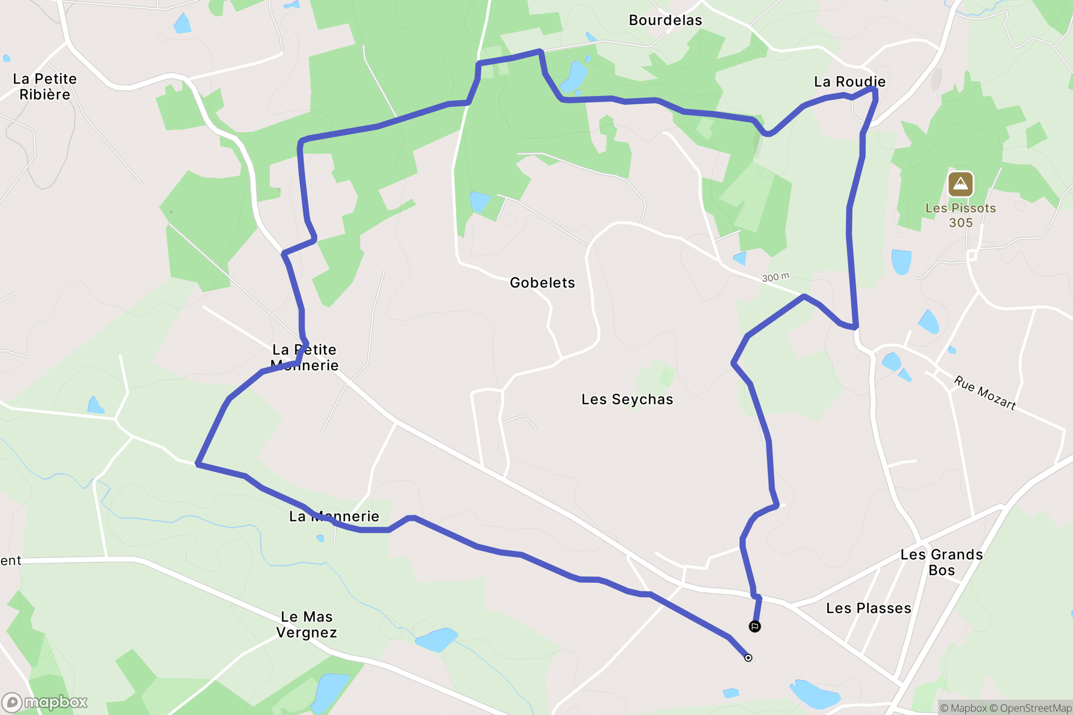 Séreilhac : carte du parcours de randonnée - France