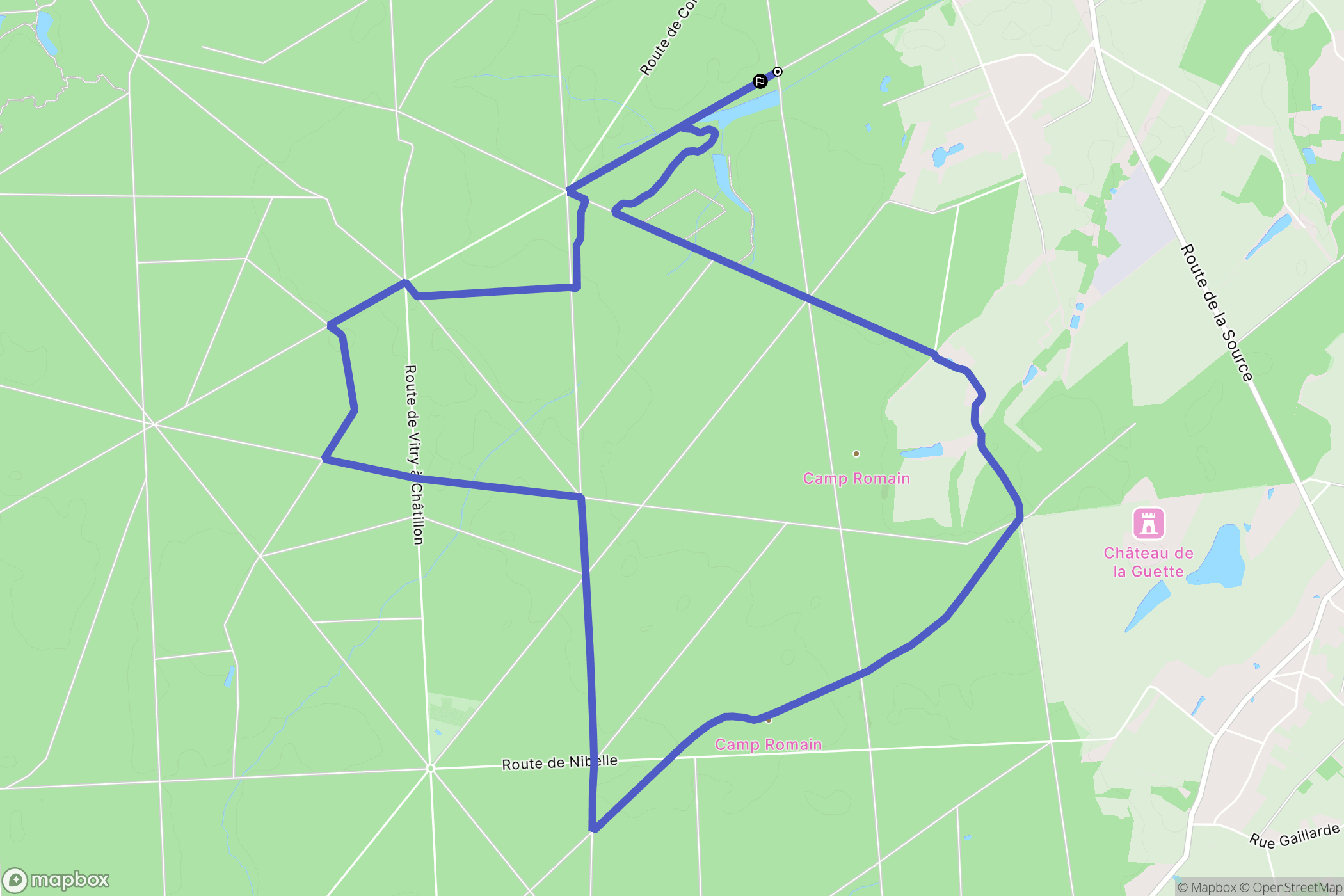 Chambon-la-Forêt : carte du parcours de randonnée - France