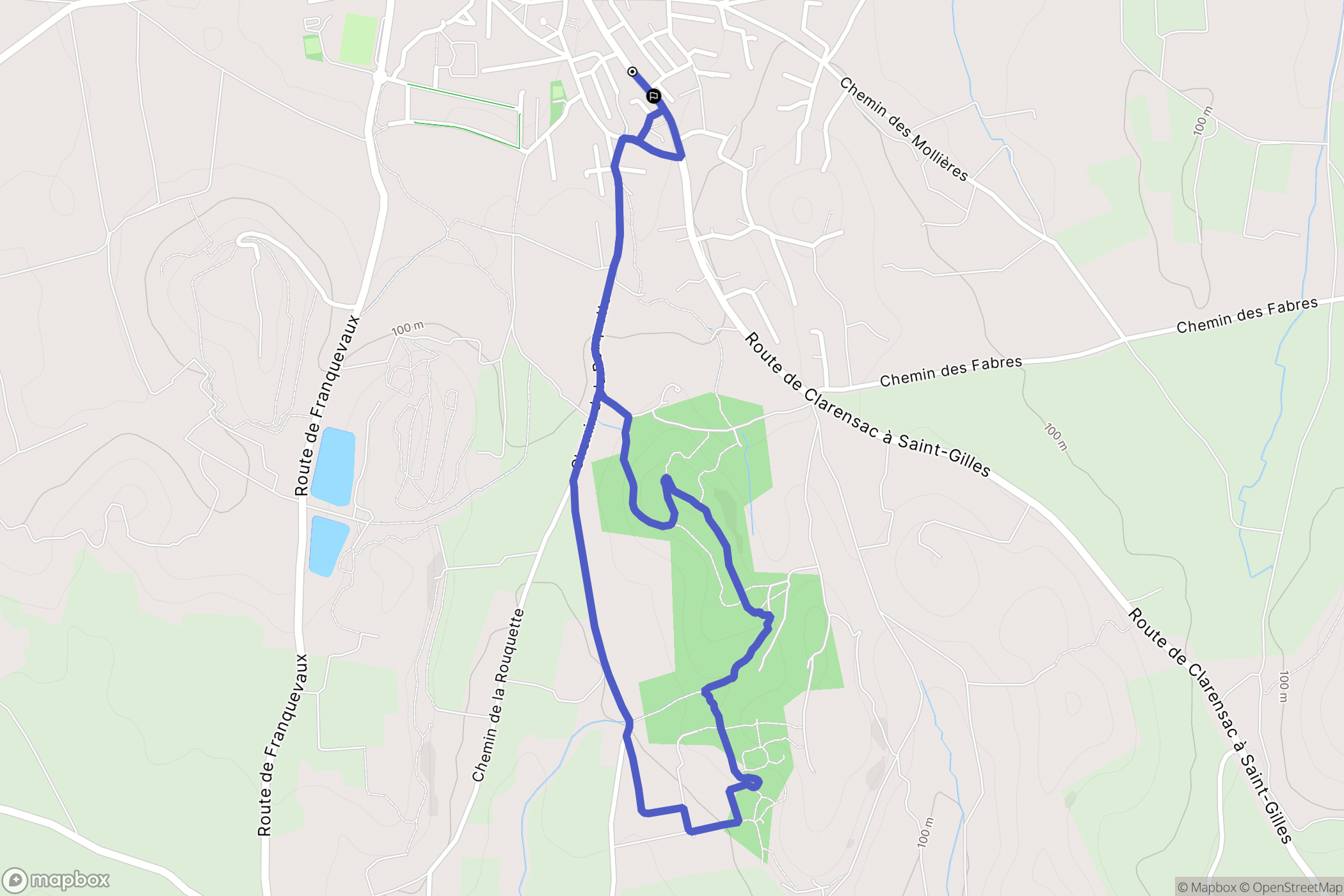 Générac : carte du parcours de randonnée - France
