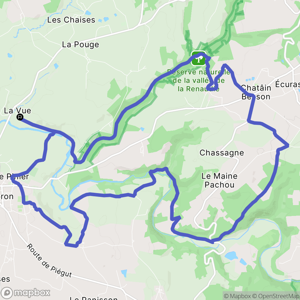 Montbron : carte du parcours de randonnée - France
