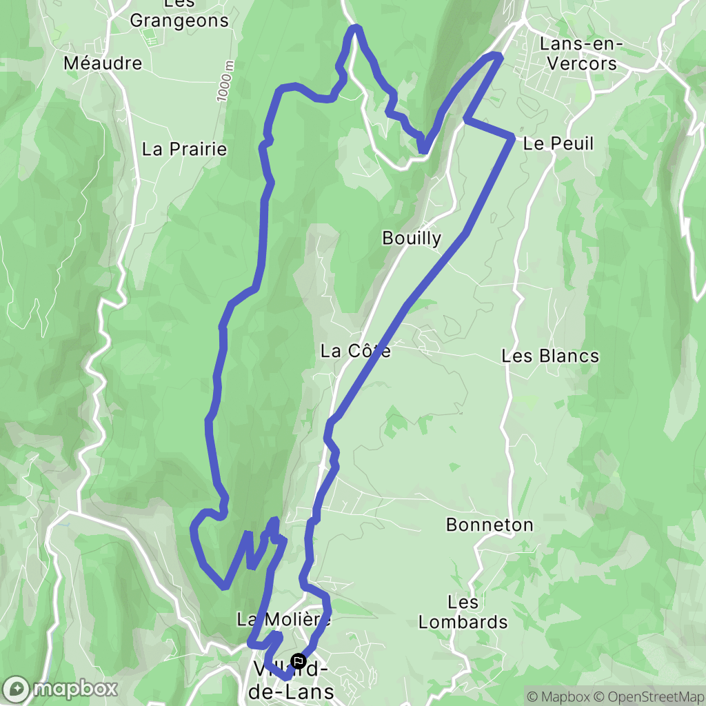 Villard-de-Lans : carte du parcours de randonnée - France