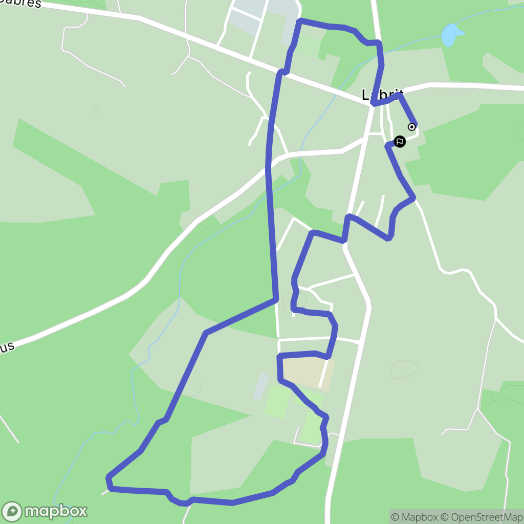 Labrit : carte du parcours de randonnée - France