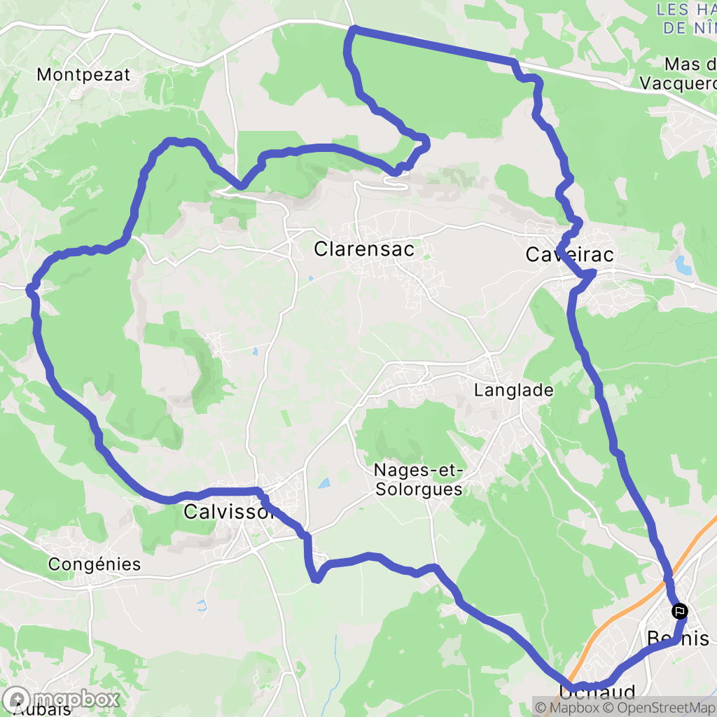 Bernis : carte du parcours de randonnée - France