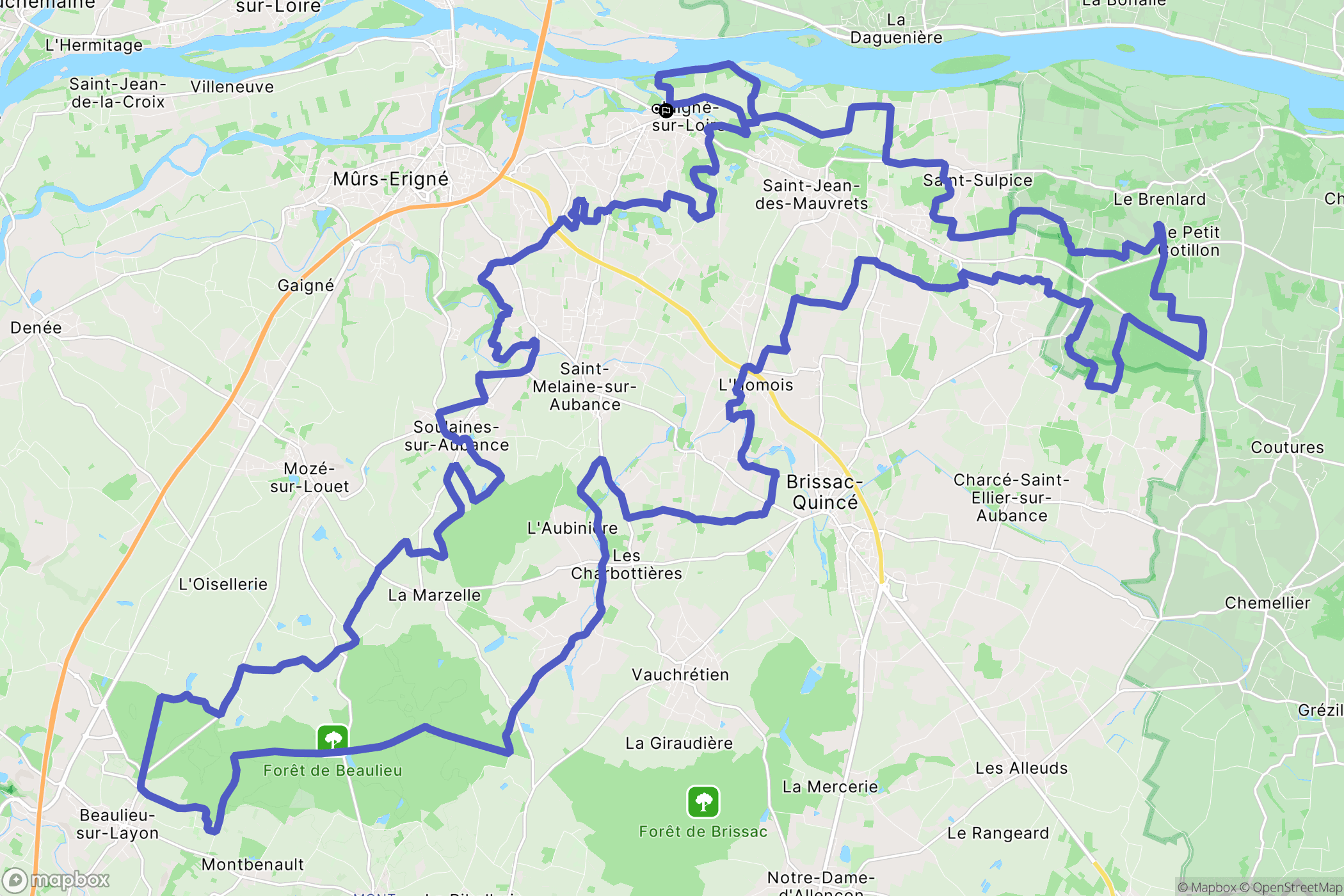 Les Garennes sur Loire : carte du parcours de randonnée - France