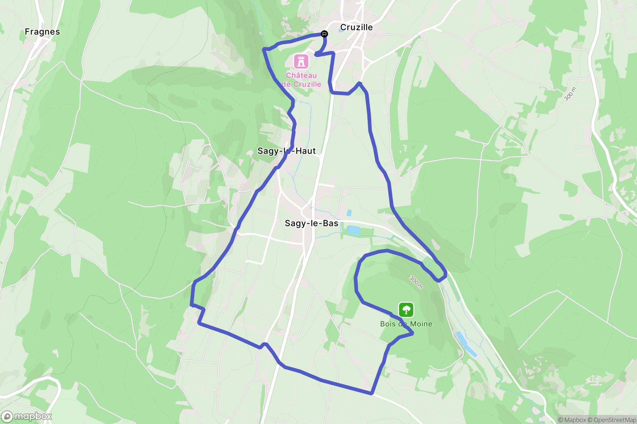 Cruzille : carte du parcours de randonnée - France