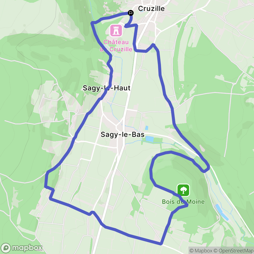 Cruzille : carte du parcours de randonnée - France