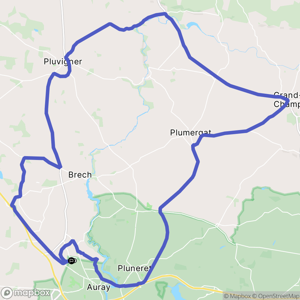 Auray : carte du parcours de randonnée - France