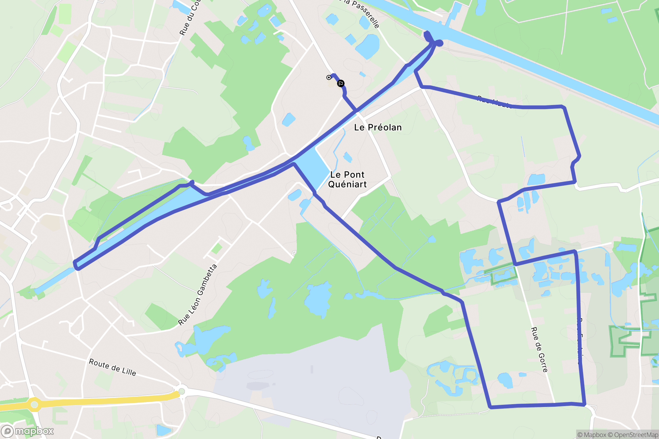 Beuvry : carte du parcours de randonnée - France