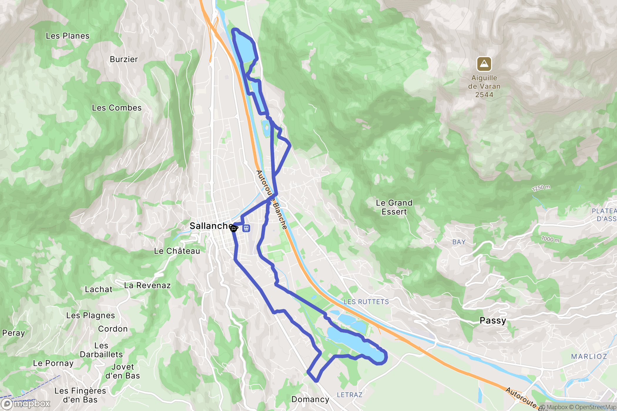 Sallanches : carte du parcours de randonnée - France