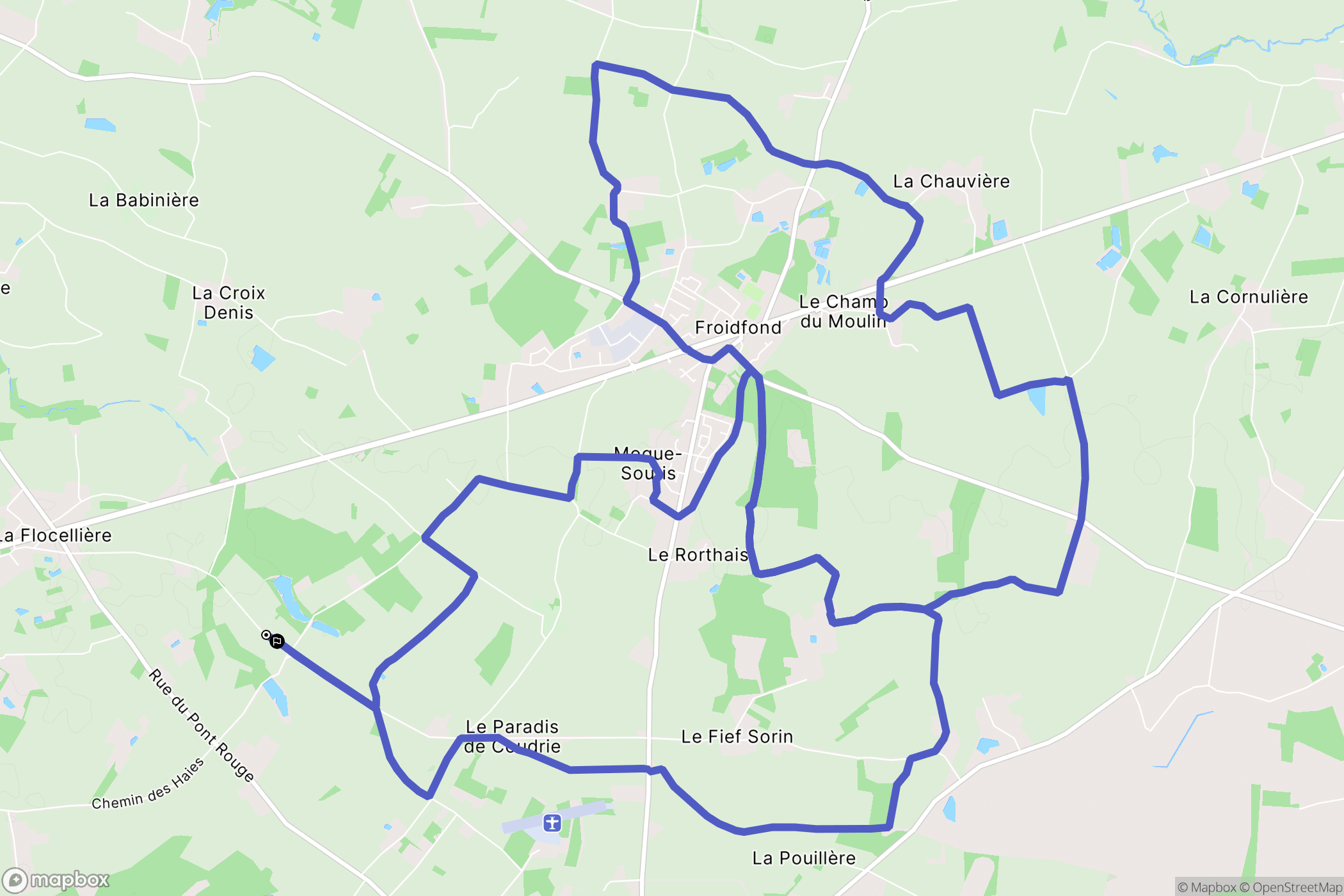 Challans : carte du parcours de randonnée - France