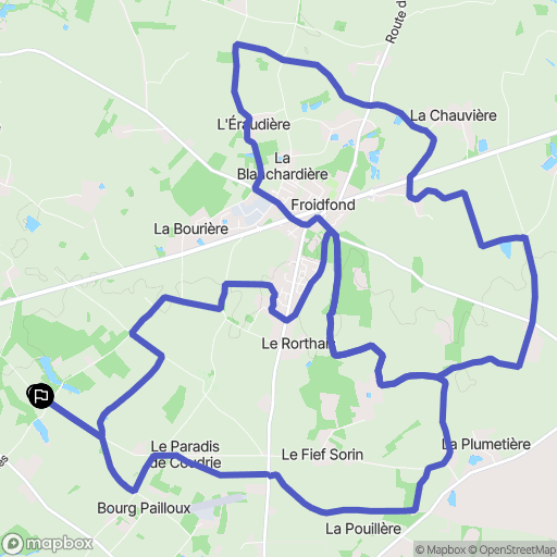 Challans : carte du parcours de randonnée - France