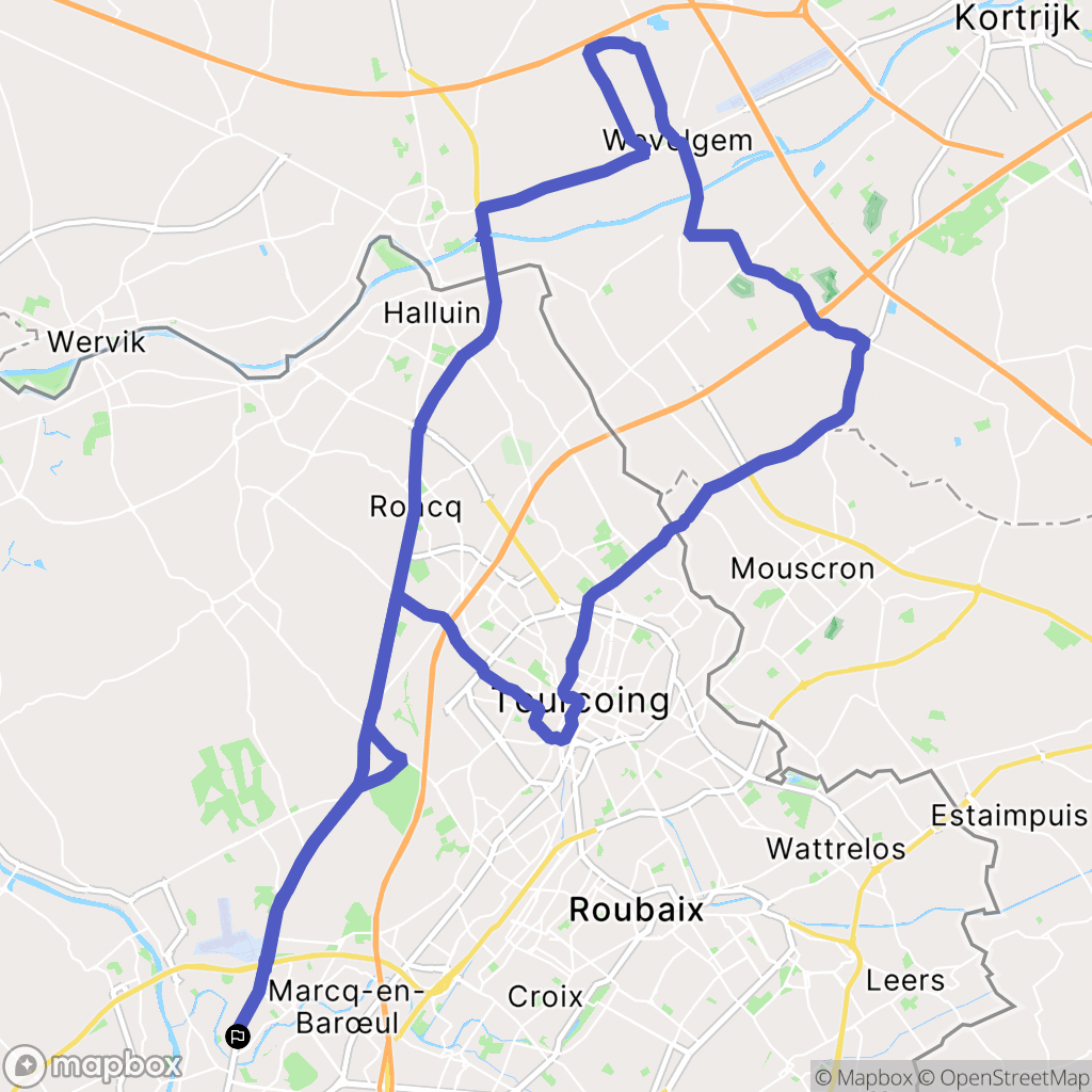 Marcq-en-Barœul : carte du parcours de randonnée - France