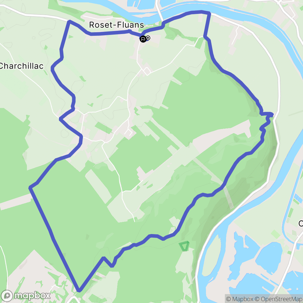 Roset-Fluans : carte du parcours de randonnée - France