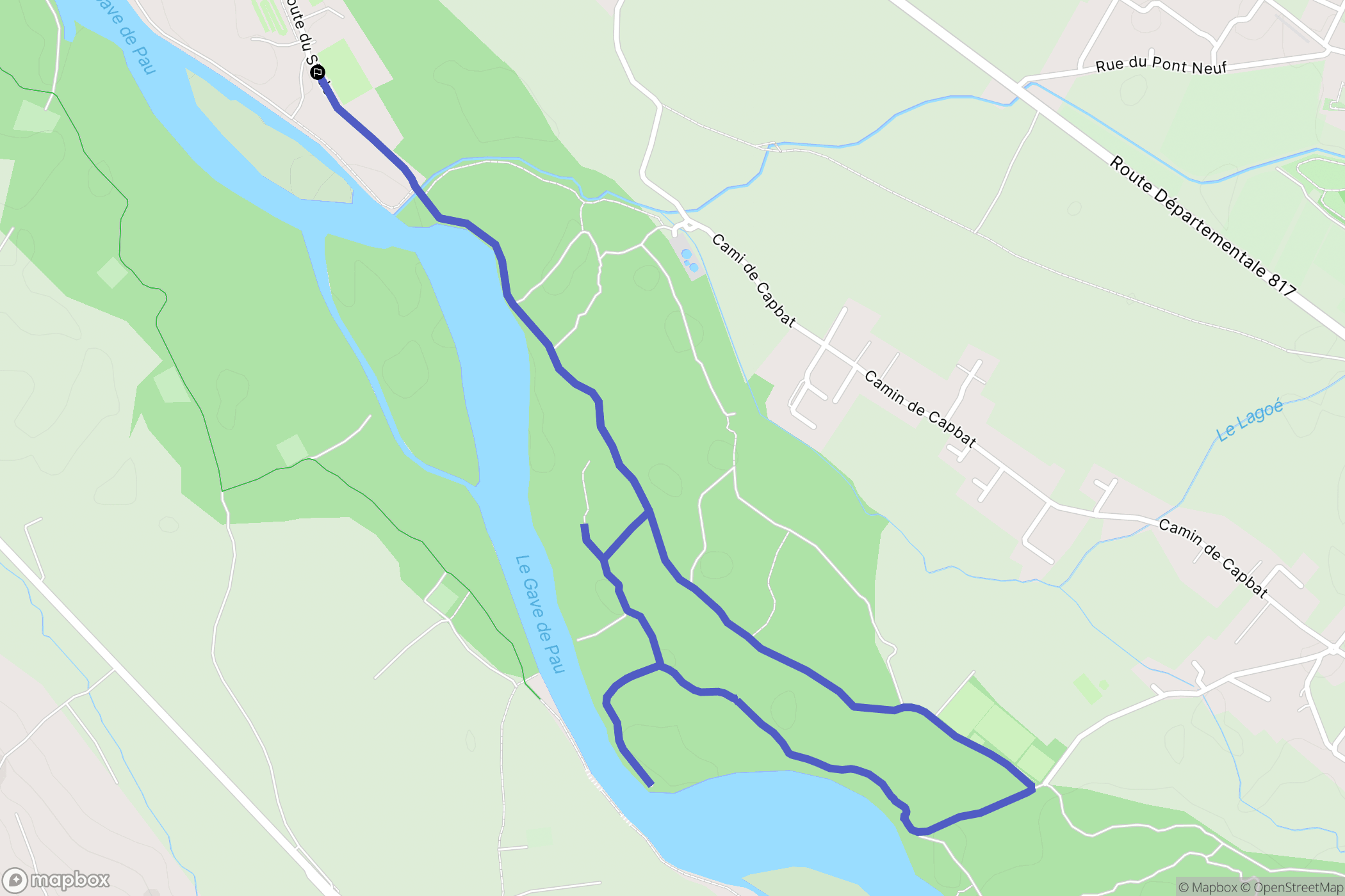Denguin : carte du parcours de randonnée - France