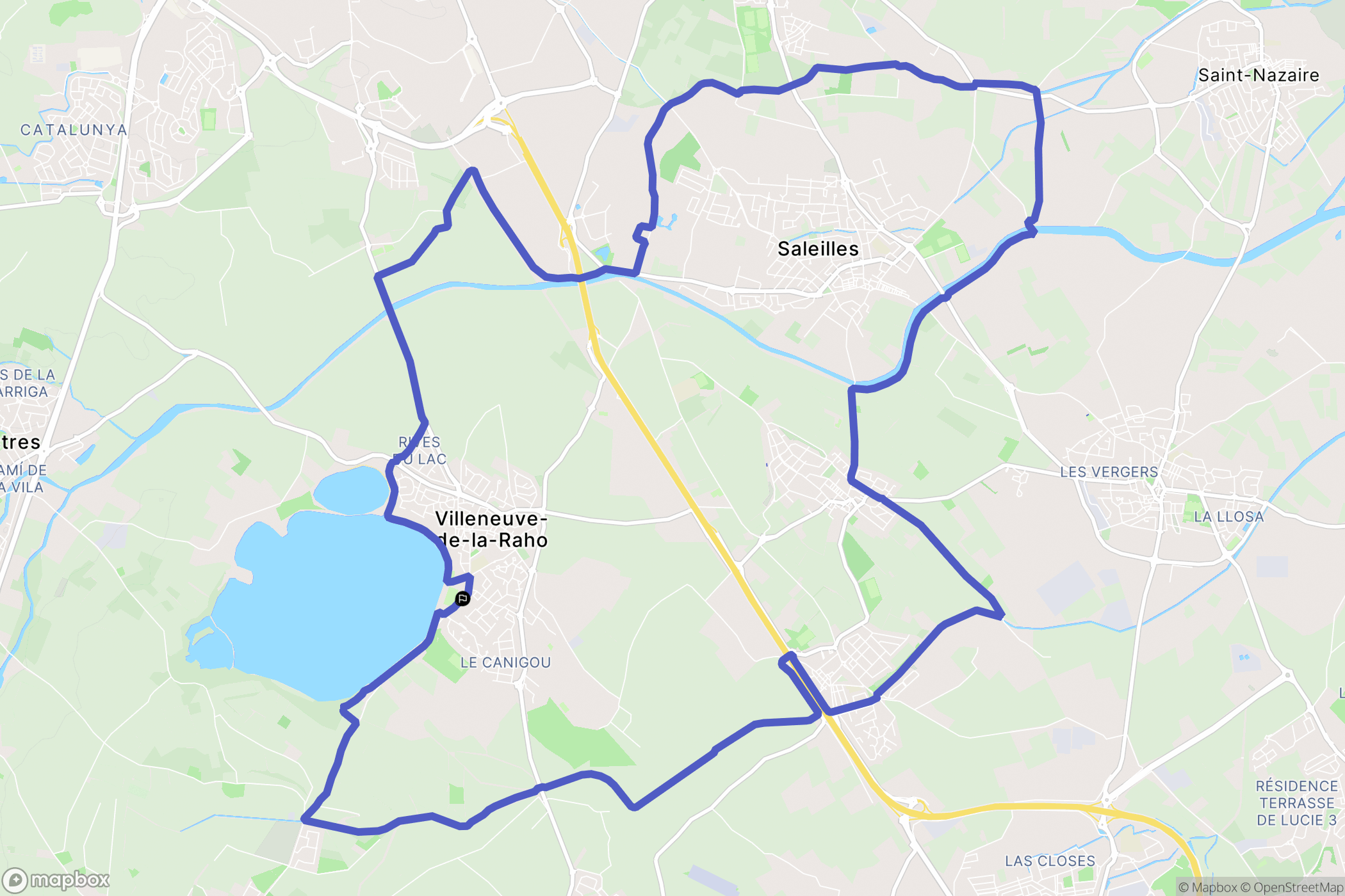 Villeneuve-de-la-Raho : carte du parcours de randonnée - France