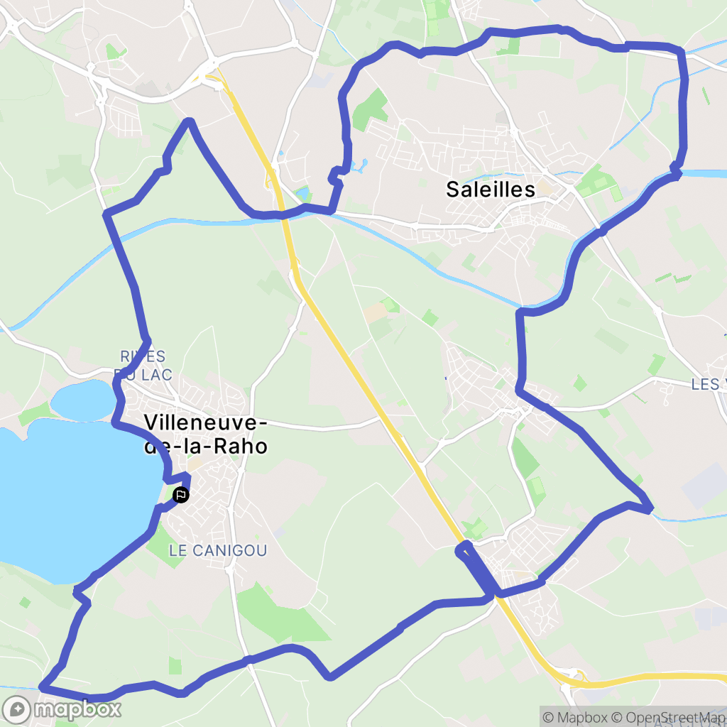 Villeneuve-de-la-Raho : carte du parcours de randonnée - France