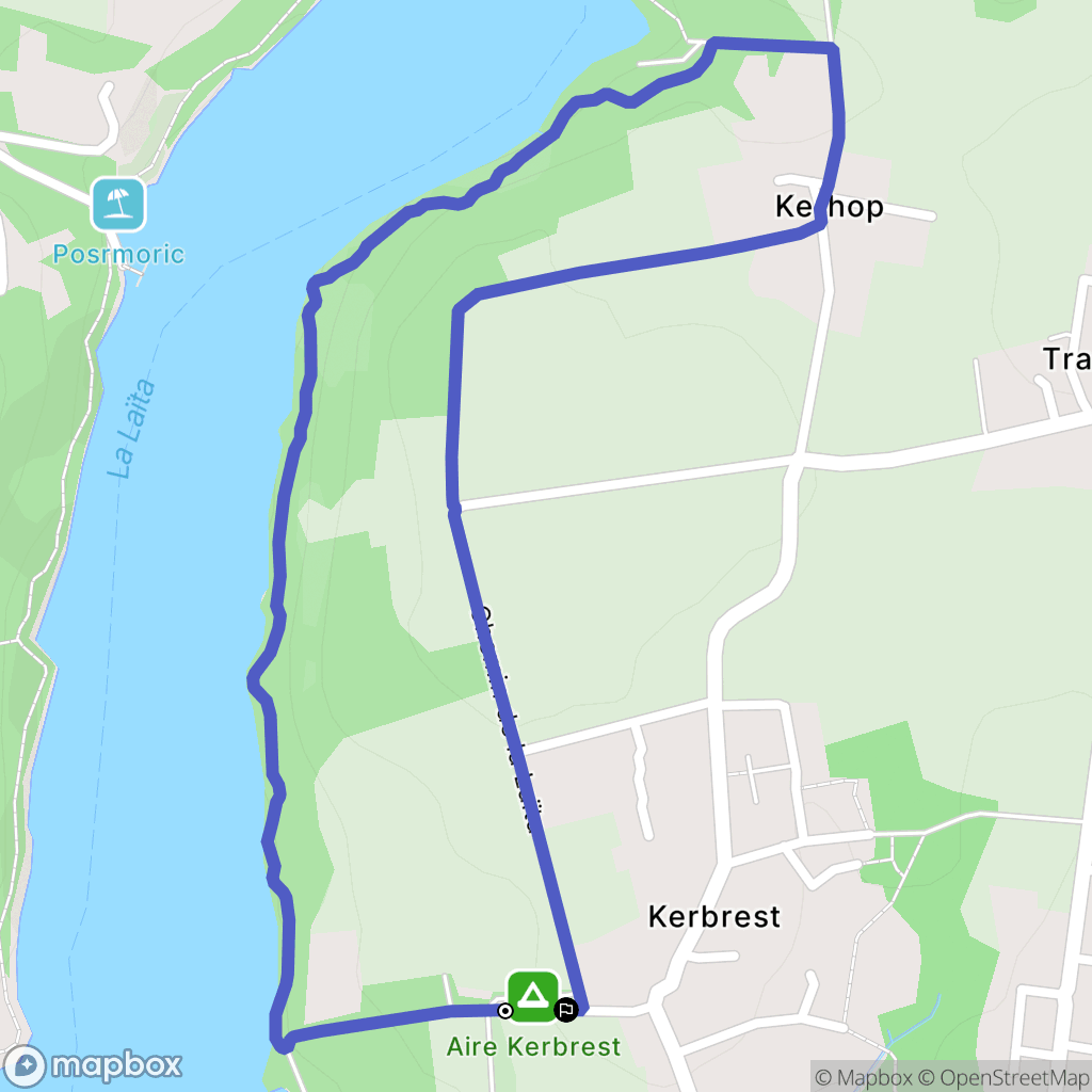 Guidel : carte du parcours de randonnée - France