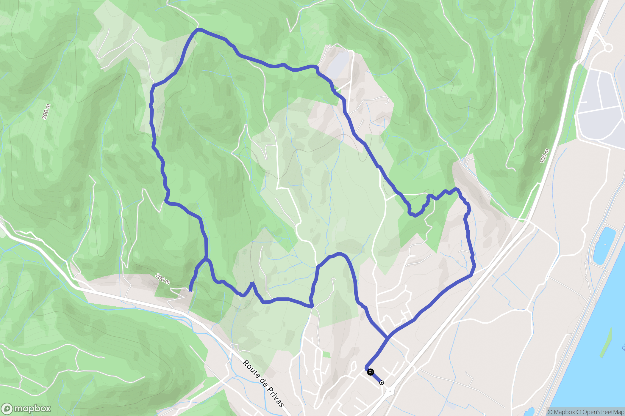 Meysse : carte du parcours de randonnée - France