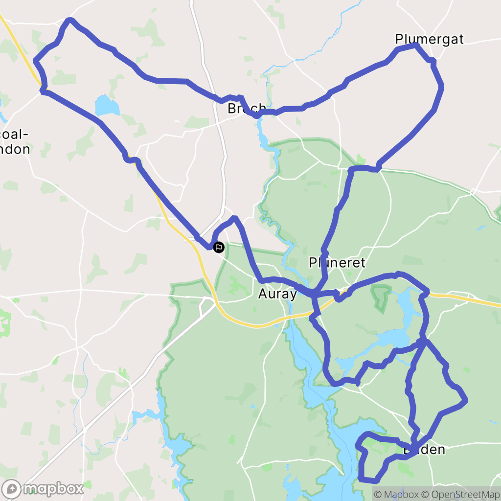 Brech : carte du parcours de randonnée - France